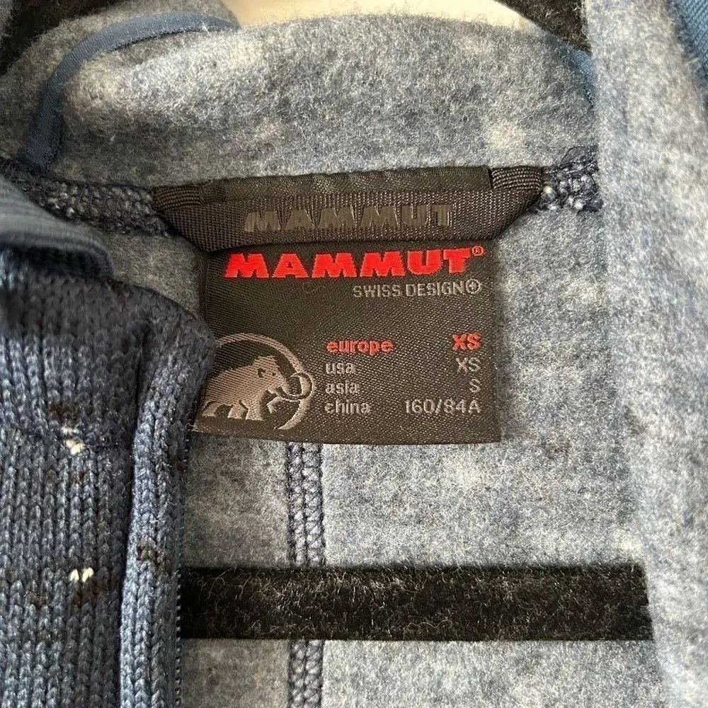 Mammut  Chamuera Hooded Fleece Jacket Wing Teal Hood Navy Thermal Women Size XS - Picture 3 of 5